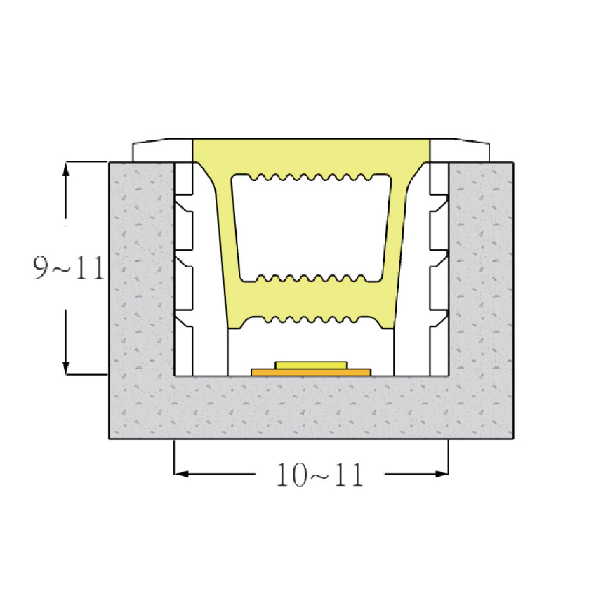 Silicone Diffuser With White Edge No Bottom For 5mm Narrow LED Strip - 10*10mm 120° Top Emitting Silicone Diffuser With White Edge No Bottom For 5mm Narrow LED Strip - 10*10mm 120° Top Emitting